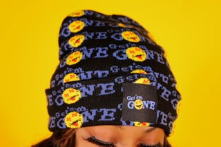 Black/Blue “All Over” Logo Beanie