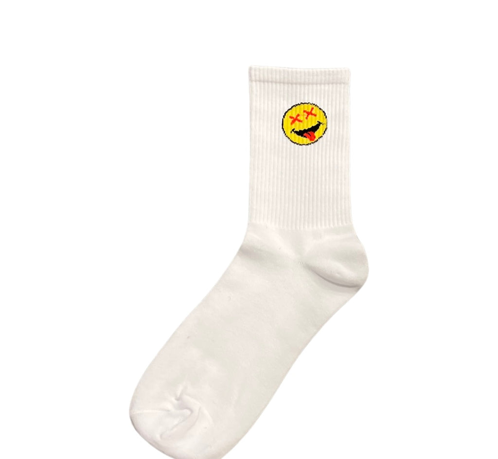 Pure White “Classic Smiley” Sock (1 Pair)