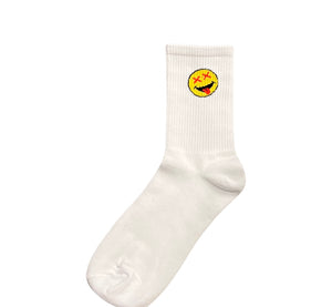 Pure White “Classic Smiley” Sock (1 Pair)