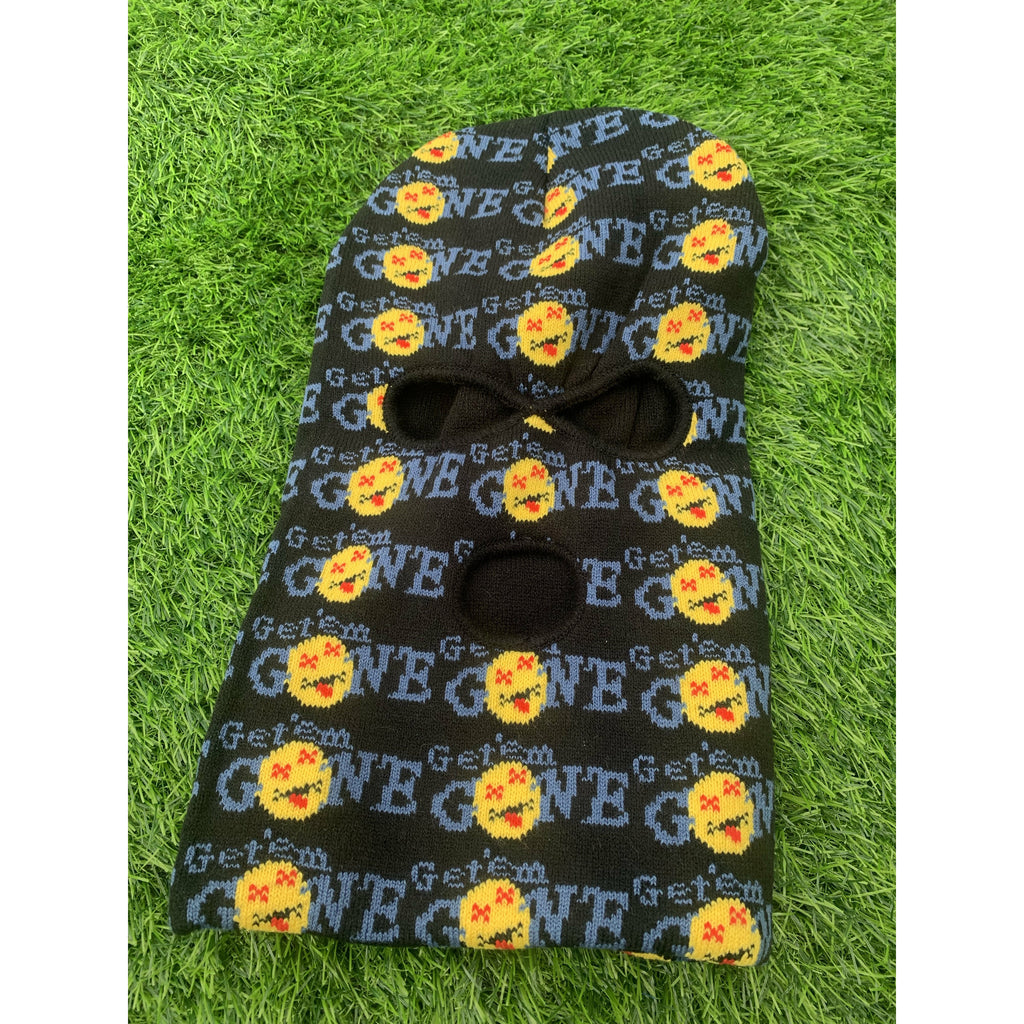 Black/Blue “All Over” Logo Ski Mask