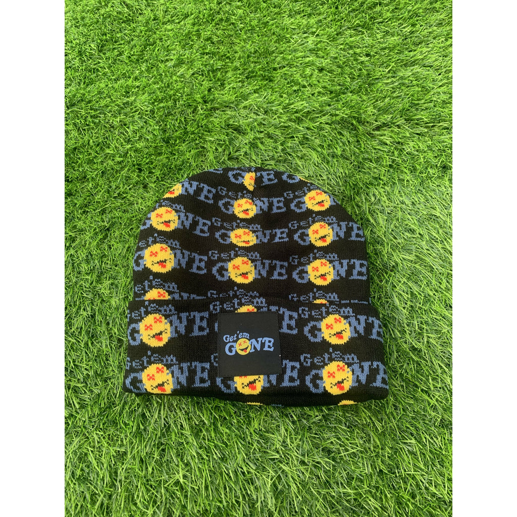 Black/Blue “All Over” Logo Beanie