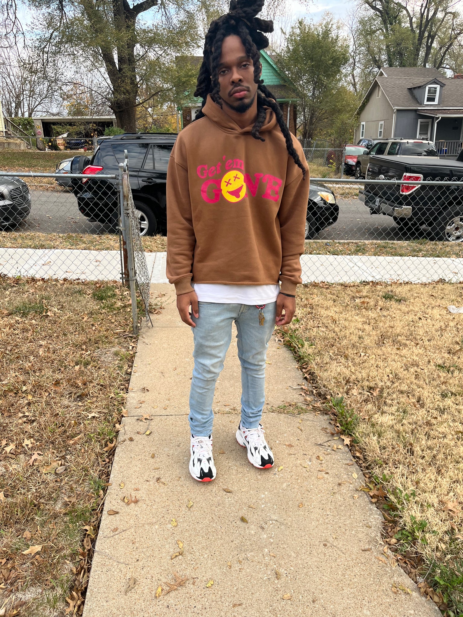 Brown “Pink Logo” Hoodie