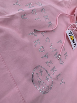 Baby Pink “Sorry For Not Loving You Properly” Rhinestone Hoodie