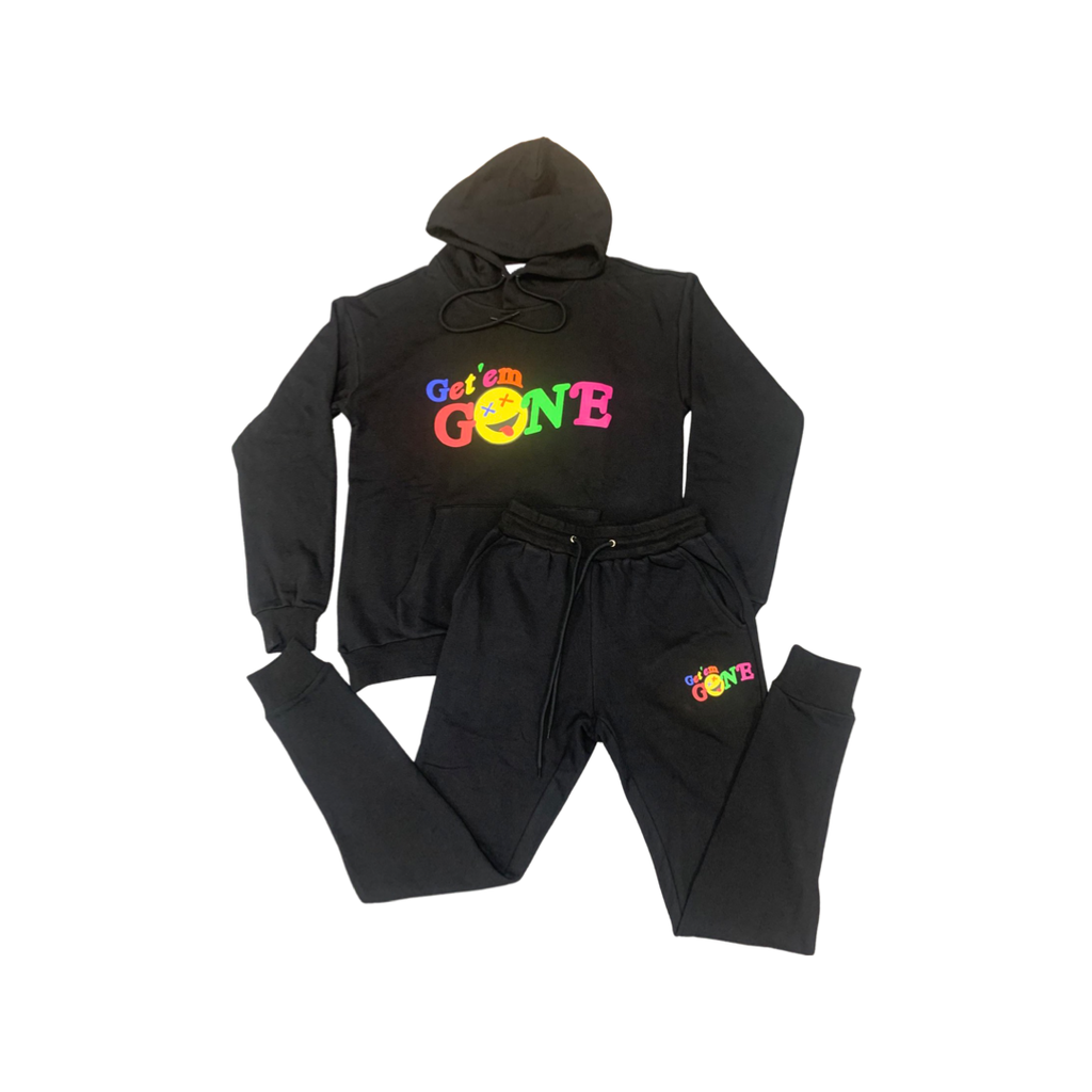 Black “Multicolor Logo” Complete Jogging Set