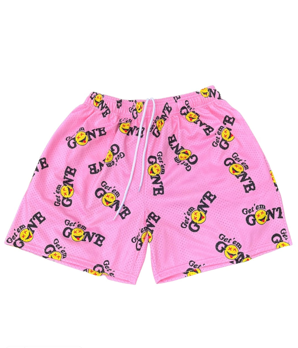 Pink "All Over Logo" Shorts