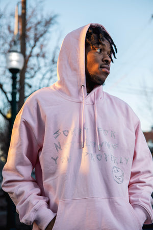 Baby Pink “Sorry For Not Loving You Properly” Rhinestone Hoodie