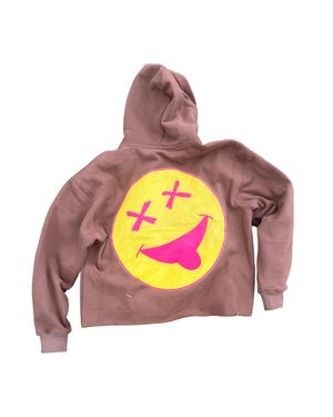 Brown “Pink Logo” Hoodie