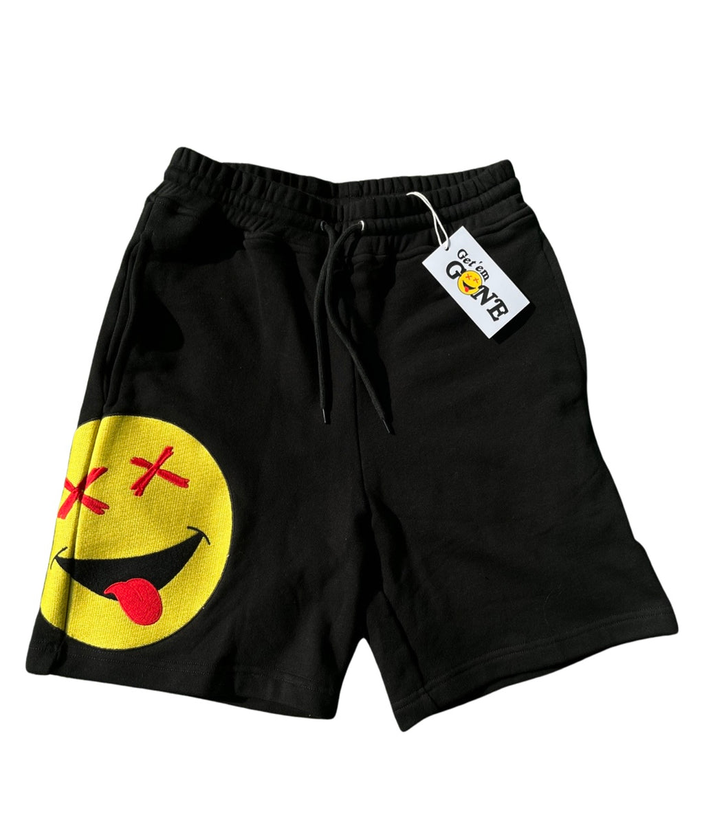 Black “Classic Smiley” French Terry Shorts
