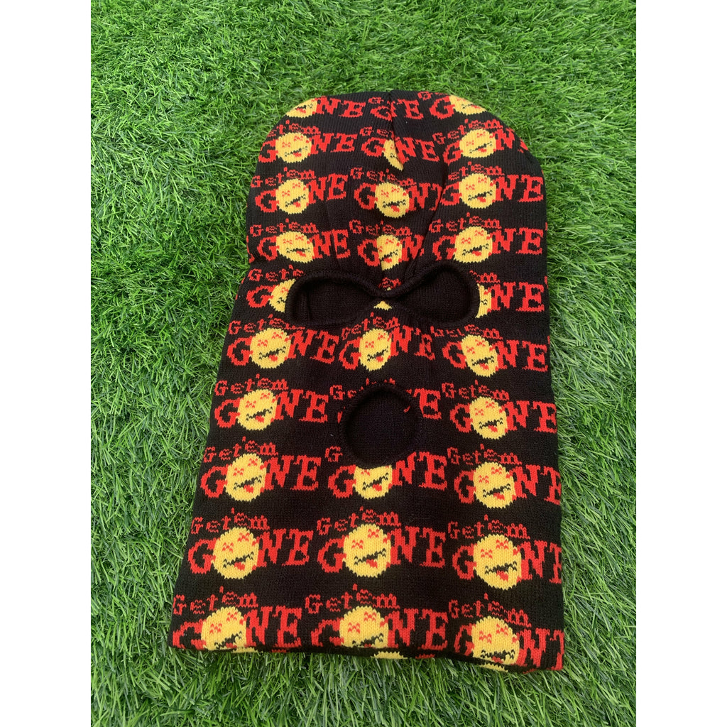 Black/Red “All Over” Logo Ski Mask
