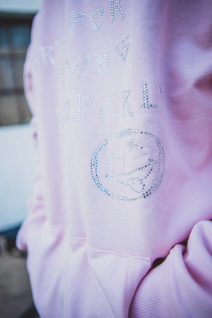 Baby Pink “Sorry For Not Loving You Properly” Rhinestone Hoodie